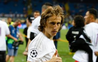 Luka Modric après avoir gagné la Ligue des champions à Milan le 28 mai 2016