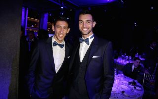 Angel Di Maria et Javier Pastore le 15 mars 2016 à Paris (Rachid Bellack/Bestimage)