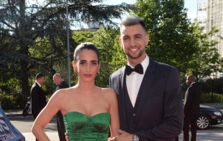 Javier Pastore et sa compagne Chiara Picone au gala pour la fondation PSG au Parc des Princes
