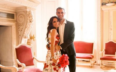 Javier Pastore et Chiara Picone lors de leur mariage à Neuilly-sur-Seine le 24 mai 2017