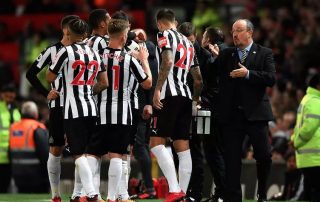 Rafa Benitez avec ses joueurs de Newcastle