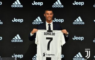 Cristiano Ronaldo lors de sa présentation à la Juventus