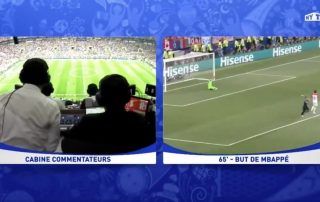 Le duo Lizarazu/Margotton pendant le Mondial 2018 sur TF1