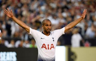 Lucas Moura en juillet 2018 à San Diego avec Tottenham (Panoramic)
