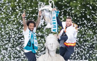 Marcelo et Sergio Ramos avec la Ligue des champions 2018 - Panoramic