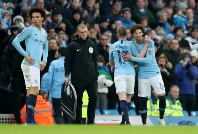 Philippe Sandler avec Manchester City pour son premier match le 6 janvier 2018 (Panoramic)