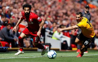 Salah (Liverpool) et Castro (Wolverhampton) en mai 2019 - Panoramic