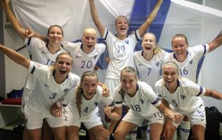 La sélection féminine de la Finlande, après sa victoire 0-3 contre l'Albanie dans la course à l'Euro 2021 - septembre 2019