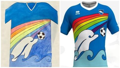 Maillot de Pescara imaginé par un enfant