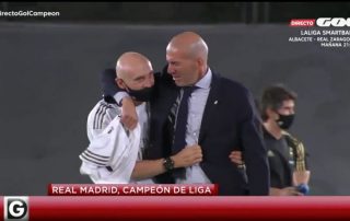 Zidane en larmes après le titre de champion du Real - 2020